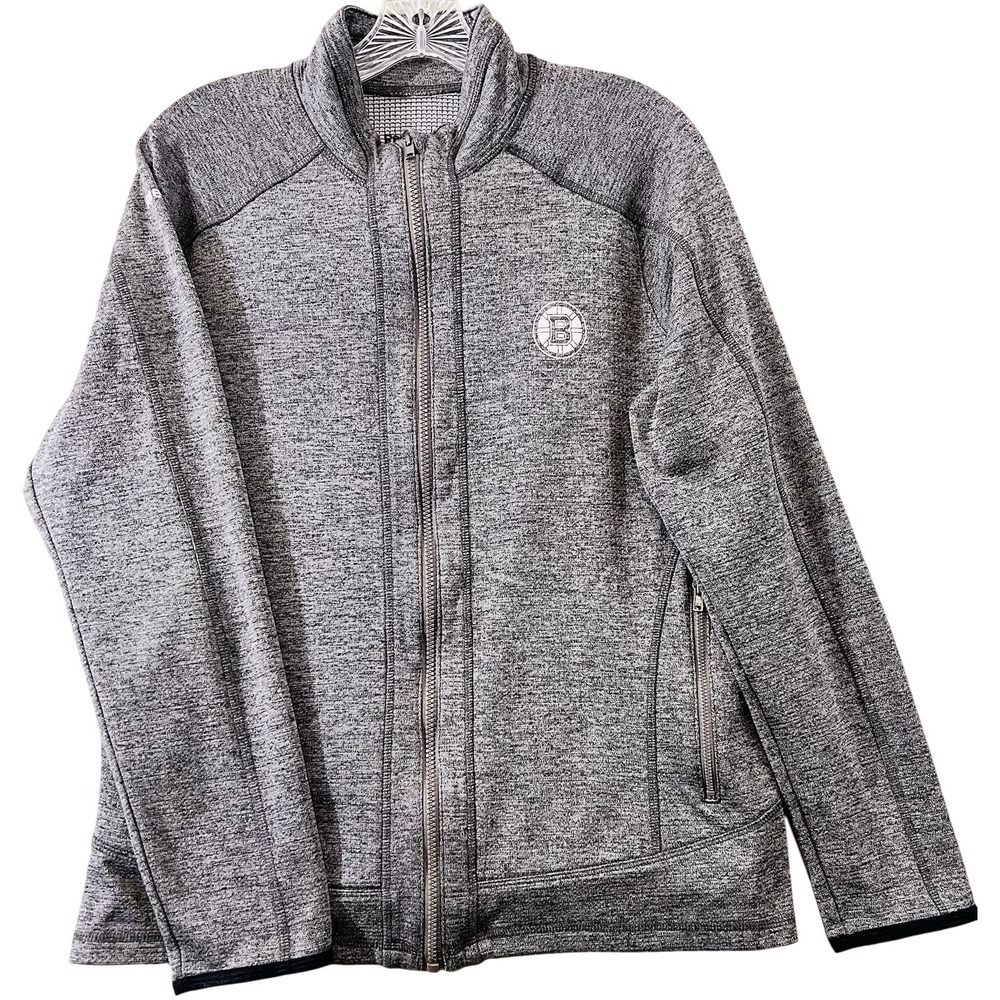 Reebok Womens Sweater Size XL Mock Neck Heather Gray Full Zip Athletic JACKET